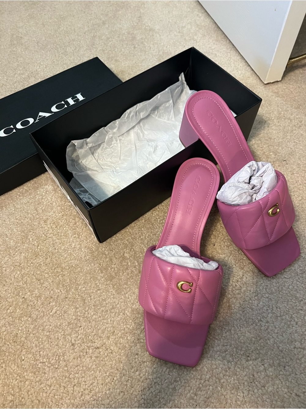 Coach Pink Block Heels
